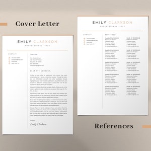 May include: A cover letter and references page template for a job application. The cover letter is addressed to Mrs. Johnson and the references page lists contact information for several references.