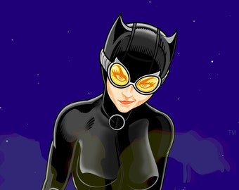 Catwoman 11x14 Poster with Original Art by Chris Asselin