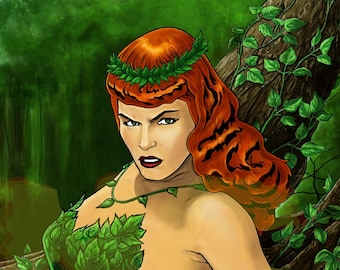 Poison Ivy 11x14 Original Art Print based on Betty Page