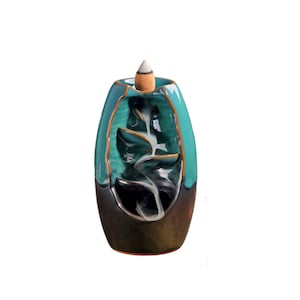 Ceramic Backflow Water Fall Incense Holder With 20 Mixed Cones |Incense Burner | Incense Burner | Incense Holder | Cones