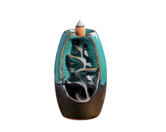 Ceramic Backflow Water Fall Incense Holder With 20 Mixed Cones |Incense Burner | Incense Burner | Incense Holder | Cones