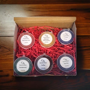 Build-Your-Own Six (6) Gel Wax Melt Box, Highly Scented Jelly Melts, Gel Wax Melts Gift Box, Sample Wax Melt Gift, Sampler Box, Jelly Melts.