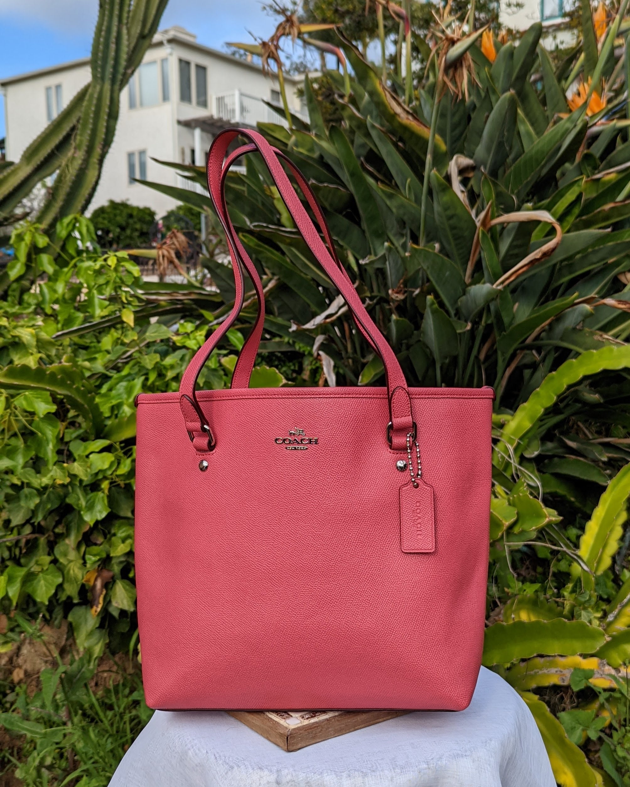 Coach, Bags, Coach Town Tote In Blossom Pink