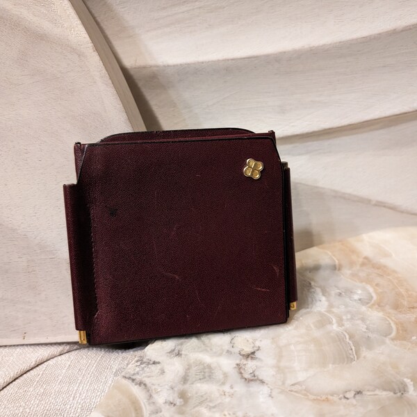 Vintage Rare Balenciaga Portemonnaie Clip Burgundy Wallet