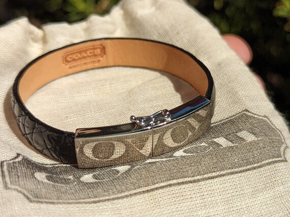 COACH Enamel and Silver Tone Bangle