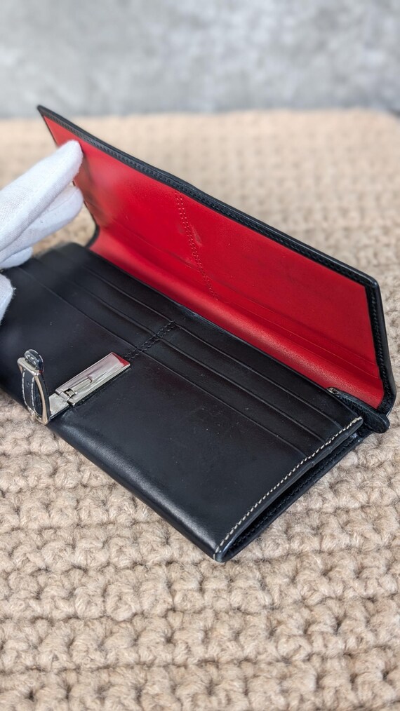 Vintage Coach Env Black Red Slim Long Wallet