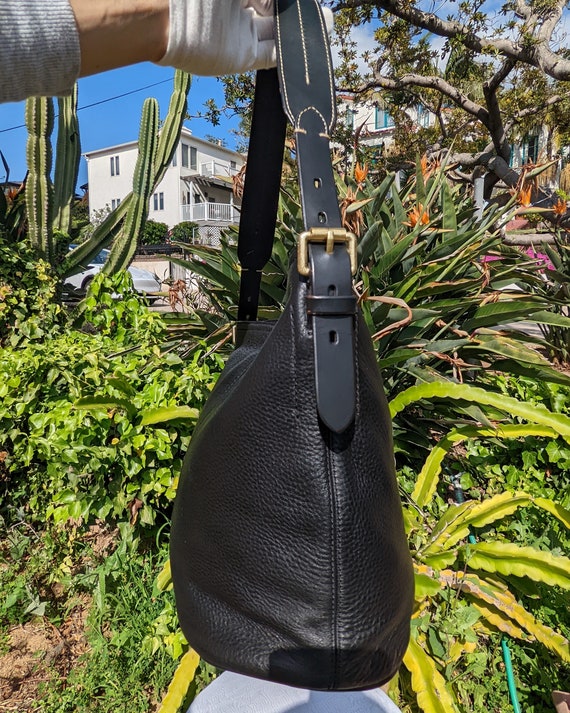 Vintage Cole Haan Pebbled Leather Bucket Hand Bag - image 3