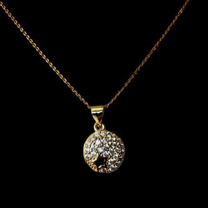Gold Plated Moon and Star Necklace, Dainty Jewelry, Cubic Zirconia necklace, Gift for Her, Graduation Gift, Dainty Gold Pendant, Birthday