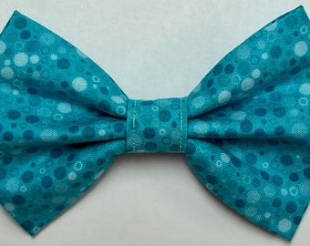 Dog Bow Tie, Turquoise Polka Dots