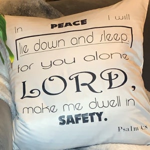Scripture Pillow cover, Throw Pillow, 18x18, Psalm, Christian