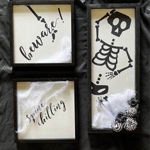 Signo de Halloween, esqueleto, signo espeluznante Decoración de Halloween