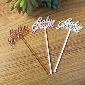 CUSTOM Drink Stirrers- Baby Shower Drink Stirrers - Personalized drink stirrers-  Laser Cut Party Decor- Laser Cut Wedding Decor