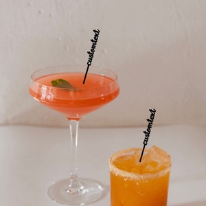 Agitadores de bebidas PERSONALIZADOS- Agitadores de bebidas personalizados- Decoración de fiesta cortada con láser- Decoración de boda cortada con láser