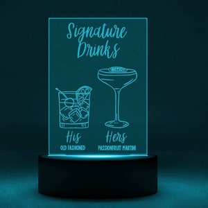 Personalisiertes Leuchtschild- Benutzerdefiniertes Acryl-LED-Zeichen- Hochzeitsschild- Firmenlogo-Zeichen- Hochzeit-Leuchtschild- Bar-Menü- Bar-Zeichen