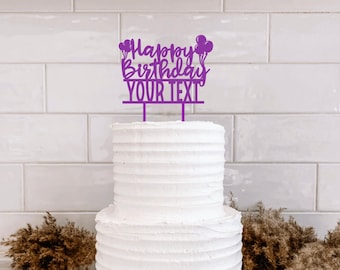 CUSTOM Acrylic Cake Topper- Laser Cut Cake Topper- Birthday Cake Topper- Kids Birthday Cake Topper- Birthday Decor