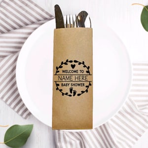 Custom Utensil Bags- Party Utensil Bags- Custom Party Decor- Party Favors- Wedding Favors- Summer Weddings