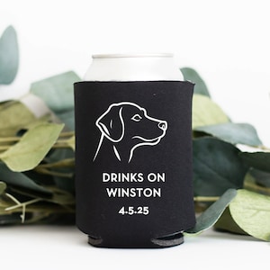 Wedding Can Coolers- Personalized Can Coolers- Guest Favors- Custom Koozies