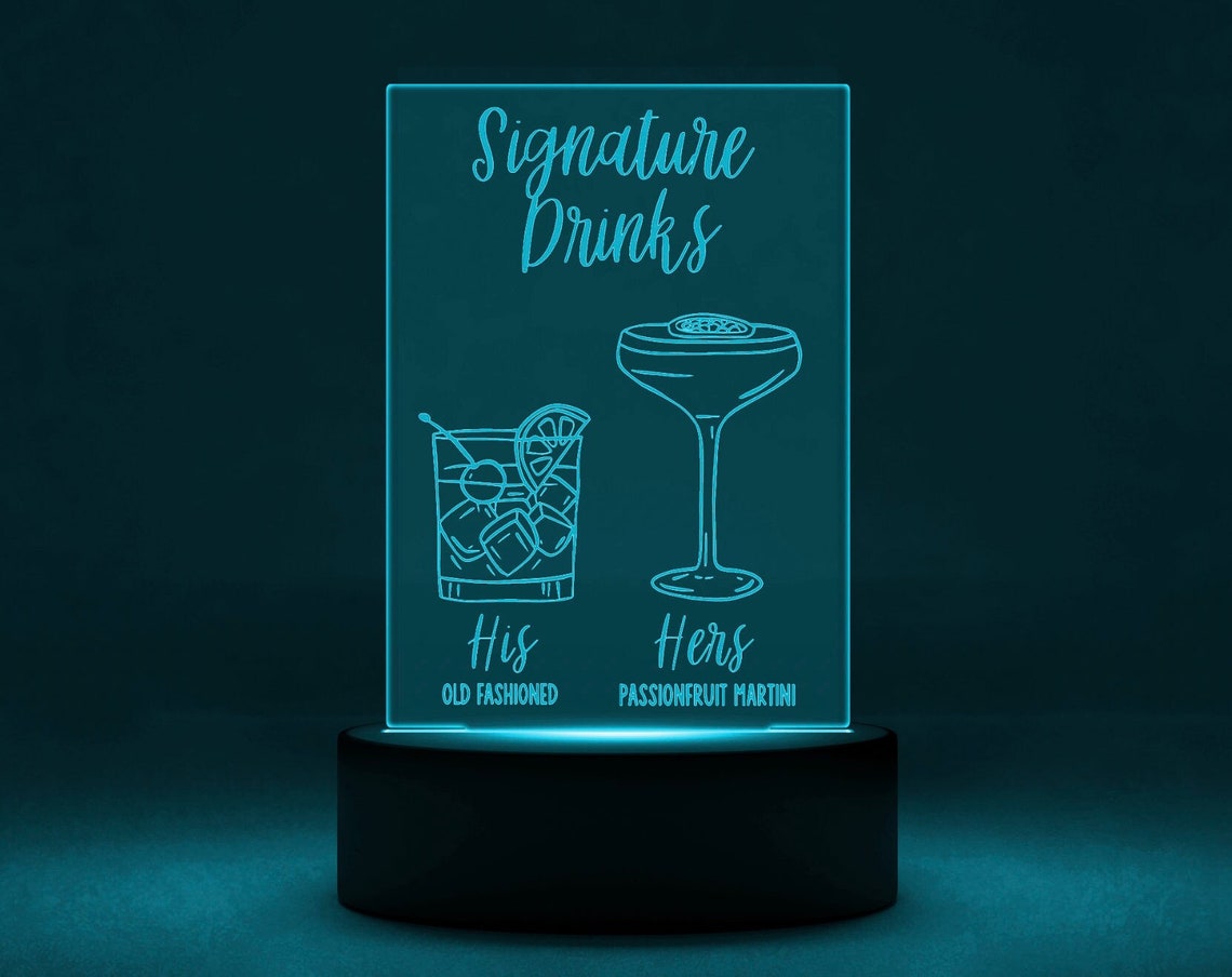 Personalized Light up Sign- Custom Acrylic LED Sign- Wedding Sign ...