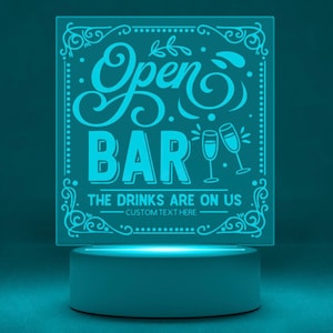 Personalisiertes Leuchtschild- Benutzerdefiniertes Acryl-LED-Zeichen- Hochzeitsschild- Firmenlogo-Zeichen- Hochzeit-Leuchtschild- Bar-Menü- Bar-Zeichen