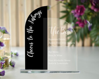 Signo de la barra del arco de la boda- Signo de la barra personalizada- Signo de la barra del arco- Signo de la barra de acrílico