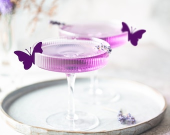 Butterfly Drink charms- Spring drink stirrers-  Custom Laser Cut Party Decor- Laser Cut Wedding Decor
