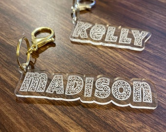 Custom Name Keychain- Backpack Name Keychain- Mama Acrylic Keychain- Mothers Day Gifts- Custom Name Keychain- Birthday Gift- Unique Gifts