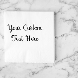 Custom Bar Napkins- Design Your Own WHITE Cocktail Napkins- Custom Napkins- Party Napkins- Bar Napkins