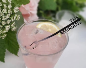 CUSTOM drink stirrers- Personalized drink stirrers-   Laser Cut Party Decor- Laser Cut Wedding Decor