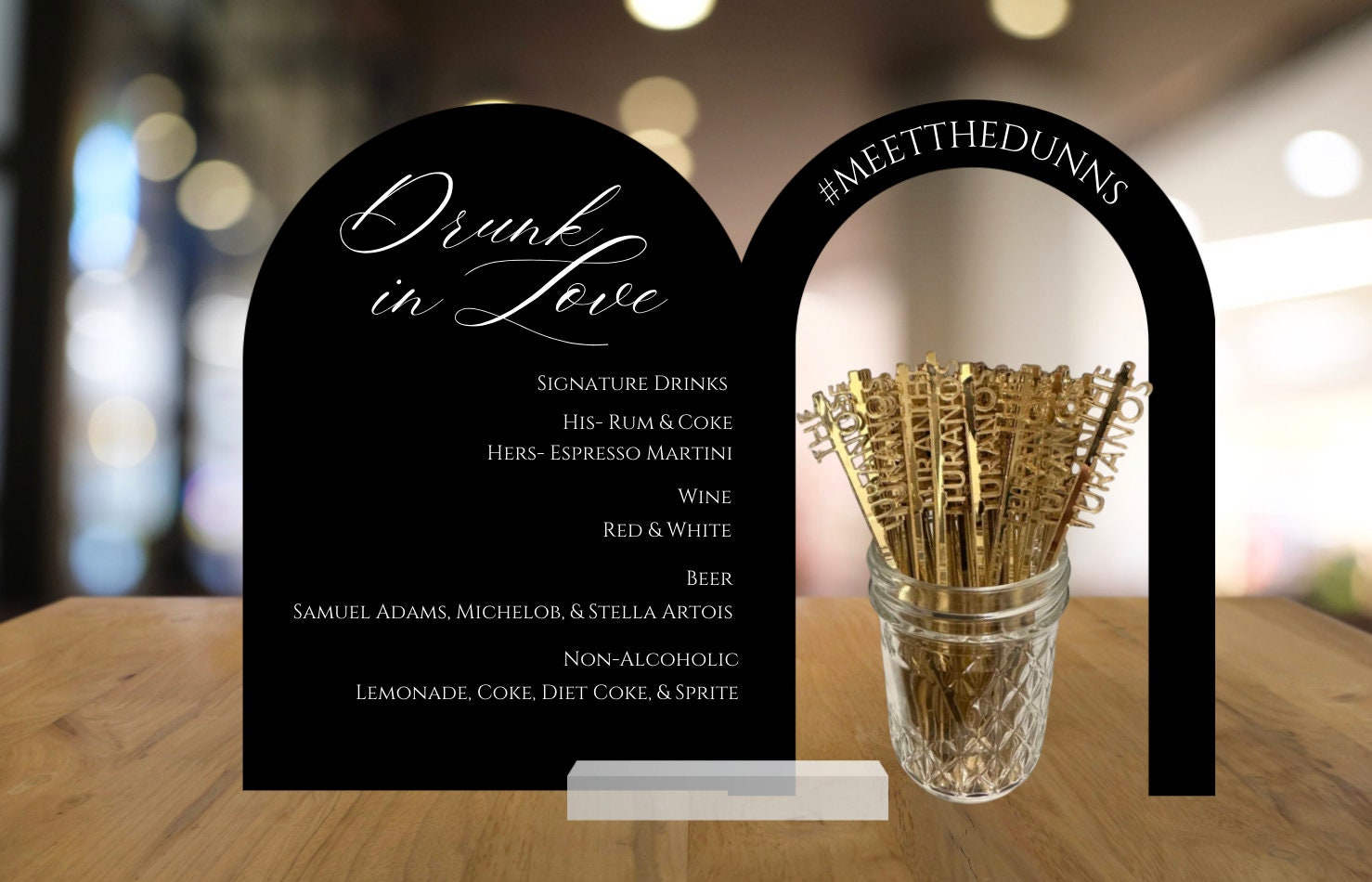 Menú de bar - Letrero de bar personalizado - Letrero de bar para bodas - Menú de bar para eventos - Letrero de bar - Letrero de boda personalizado