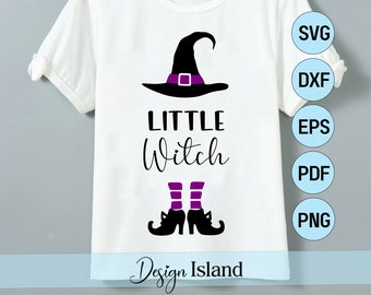 Brujita SVG - Mini SVG de bruja - SVG lindo y malvado - Lindo SVG de Halloween para niñas - Lindo SVG de brujita - Cuidado con el lindo SVG de brujita