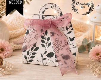 Modelo de Sacola de Presente Pochette em SVG - Arquivo de Corte para Caixa de Papel para Doces sem Cola - Bolsa de Papel para Cricut e Silhouette