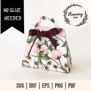 Gift Bag Template SVG - Paper Bag Template SVG - Pochette Gift Bag Template svg -No Glue Bag Svg - Wedding Favor Box - Party Favor Box SVG