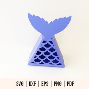 Mermaid Tail Box SVG - Mermaid Tail Gift Box SVG - Mermaid Favor Box Template -  Party Favor Box svg - Tropical Wedding Keepsake Box SVG