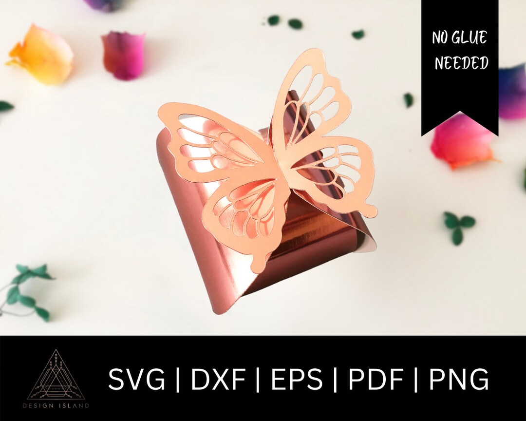 Butterfly Box SVG Butterfly Gift Box Template Twist Box SVG No Glue Box