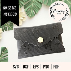 Carteras de tarjetas sin pegamento SVG - Monedero SVG - Sin coser No hay carteras de pegamento SVG - Bolsa de billetera svg - Monedero de embrague de cuero sintético sin coser - Cartera de tarjeta