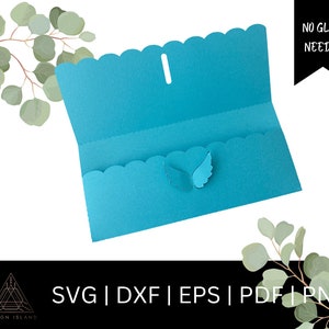 Angel Wings Money Card Holder SVG - Scallop Money Card SVG - Money Holder SVG - Cash Envelope svg - Cash Envelope svg - Money Envelopes svg