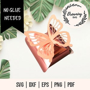 Boîte papillon SVG - modèle de boîte cadeau papillon - boîte torsadée SVG - boîte sans colle svg - boîte cadeau svg - boîte nuptiale - boîte souvenir mariage
