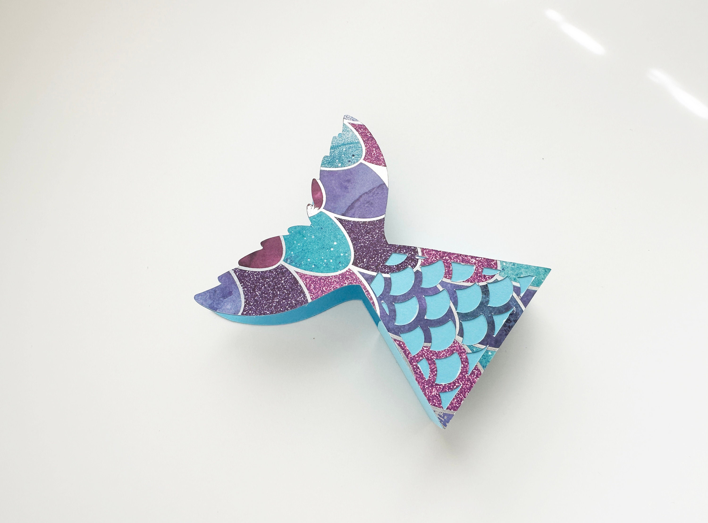 Mermaid Tail Party Favor Box Template - Cute Mermaid Tail Box SVG ...