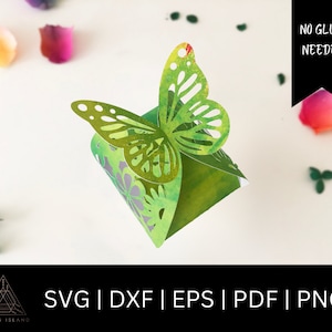 Boîte papillon SVG - modèle de boîte cadeau papillon - boîte torsadée SVG - boîte sans colle svg - boîte cadeau svg - boîte nuptiale - boîte souvenir mariage