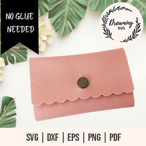 No Glue Card Wallets SVG - Coin Purse SVG - No Sew No Glue Wallets SVG - Wallet Pouch svg - Clutch Purse Faux Leather No Sew - Card Wallet