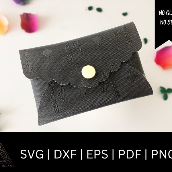 Card Wallets SVG - Coin Purse SVG - No Sew No Glue Wallets SVG - Wallet Pouch svg - Clutch Purse Faux Leather No Sew - Card Wallet svg