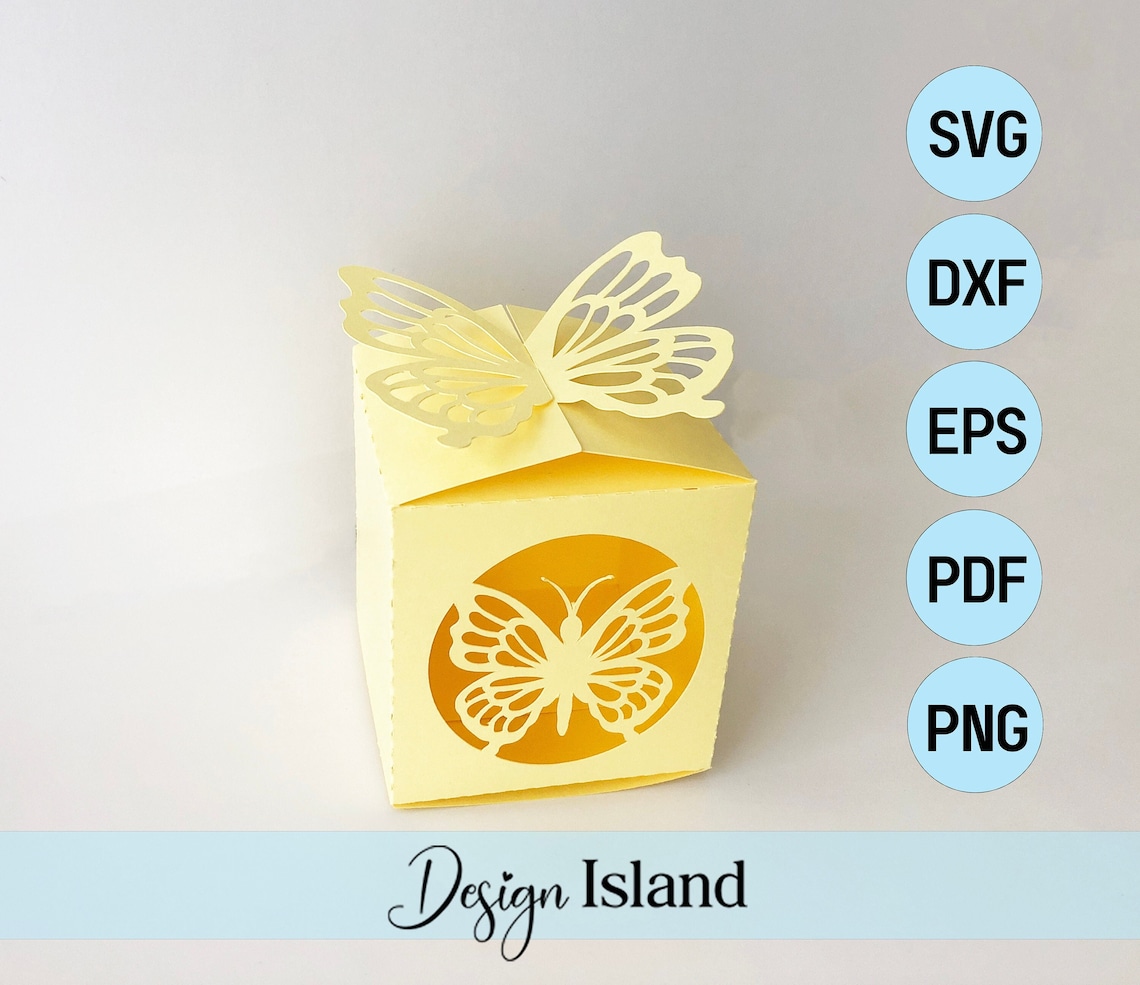 Butterfly Box SVG Butterfly Gift Box Template Twist Box Etsy