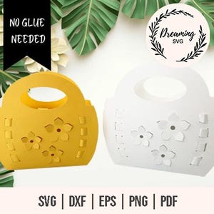 Pop up Gift Bag Template SVG - Paper Bag Template SVG - Pochette Gift Bag Template svg - No Glue Bag Svg - Cute purse svg - Party Favor Box