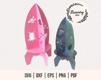 3D Rocket SVG - Rocket Paper Sculpture - DIY Papercraft Rocket SVG - Rocket svg - Rocket Model For Kids Decorative 3D Model Plan