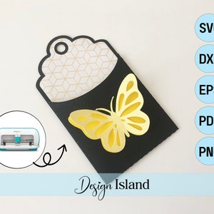 Porte-cartes-cadeaux 3D Butterfly SVG - Porte-cartes-cadeaux SVG - Porte-cartes-cadeaux papillon SVG - Porte-cartes-cadeaux d’anniversaire svg fichier coupé