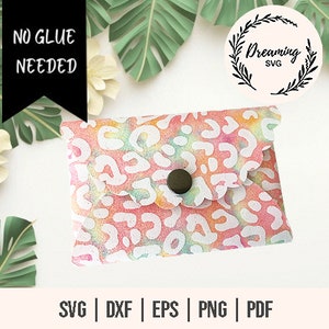 Keine Kleber-Kartentaschen SVG - Geldbörse SVG - Kein Nähen Keine Kleber-Geldbörsen SVG - Brieftaschen-Beutel svg - Kupplungs-Geldbeutel Kunstleder Kein Nähen - Karten-Brieftasche