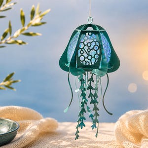Jellyfish Lantern SVG Bundle - 3D Floral Paper Lantern Cut File - Ocean Shadow Box Lamp - DIY Summer Party Decor Cricut Silhouette Glowforge image 3