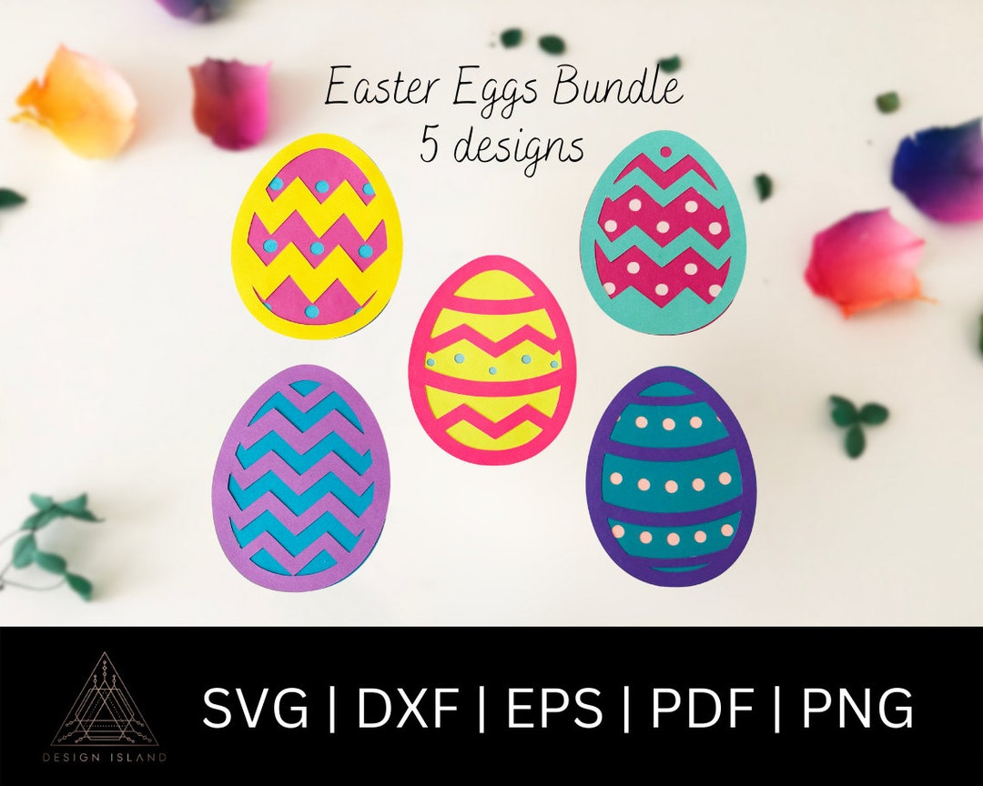 3D Layered Easter Eggs Bundle SVG - Easter Eggs SVG - Easter Egg ...