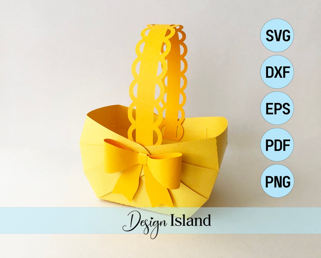 3D Basket SVG Bow Basket SVG Basket With Paper Bow SVG Scalloped Basket 3D Basket SVG Bow Basket SVG Basket With Paper Bow SVG Scalloped Basket