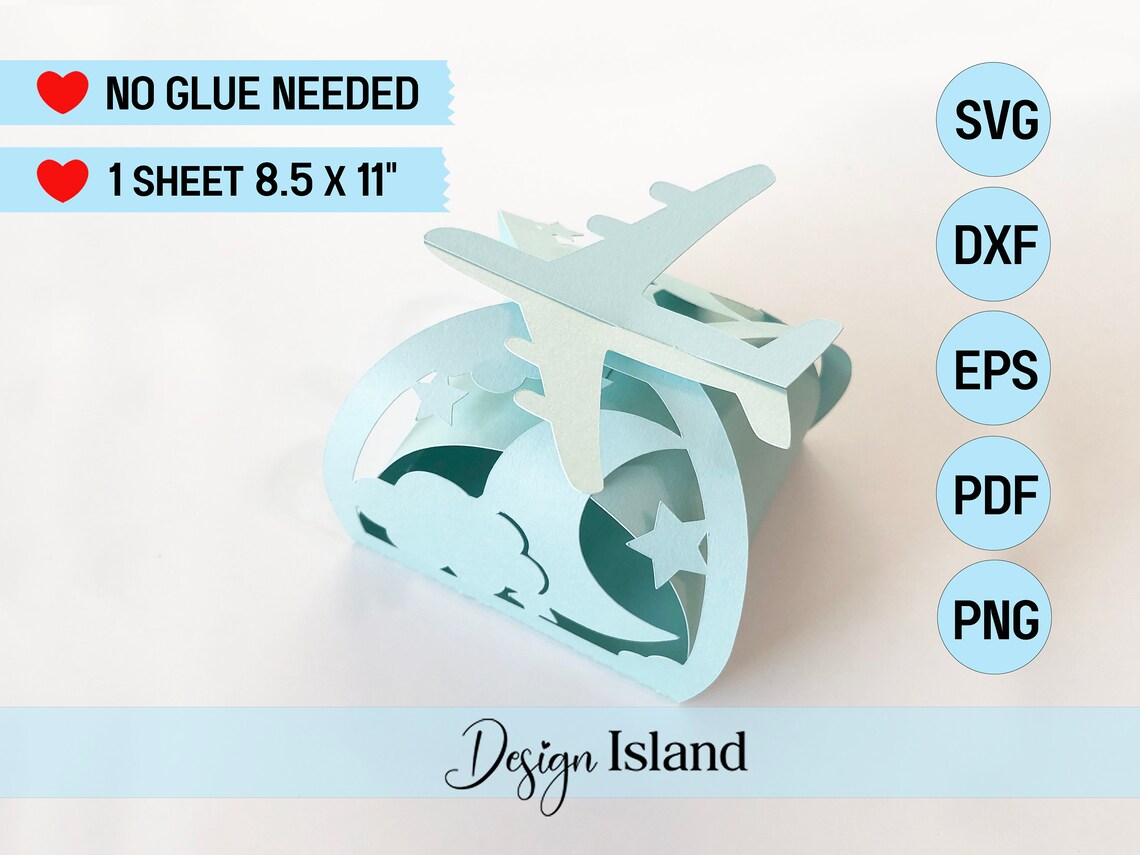 Airplane Box SVG Airplane Gift Box Template Twist Box SVG - Etsy
